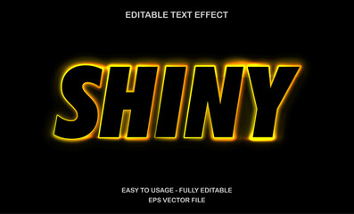Poster - Shiny text effect, yellow neon light futuristic text style