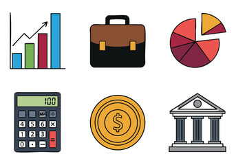 Poster - Financial Icons: Business, Finance, and Investment Graphics for Presentations and Reports