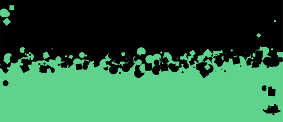 Poster - Shapes float between black and mint green space