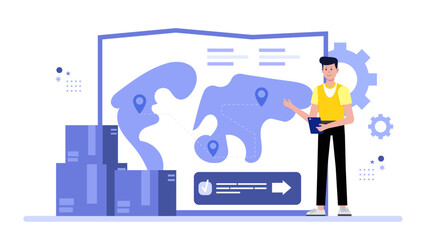 UX designer mapping customer journey flat vector illustration