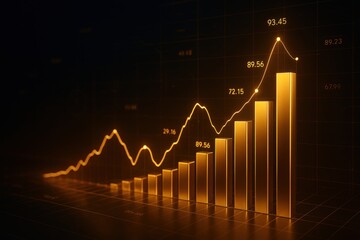 Poster - Economic Growth Diagram: A dynamic financial chart illustrates exponential growth and success in the realm of business.