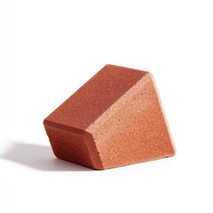 Poster - Geometric Red Block with Textured Surface on White Background
