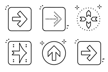 Poster - A curated collection of five distinct navigation and directional symbols featuring arrow elements for mapping and guidance presented in a versatile graphic format