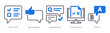 © popcornarts - A set of 5 mix icons as text survey, best feedback, questionnaire