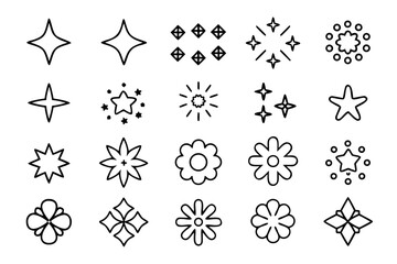 Poster - abstract stars flowers shapes collection primitive 1.svg