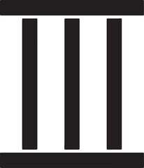 Poster - Simple and minimalist black and white graphic representation of three columns isolated