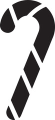 Poster - Vector illustration of a black and white stylized candy cane for the holidays