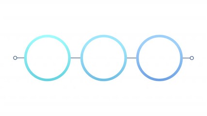 Poster - Business plan blue gradient circle infographic 3 steps template animation. Sequence options HD video. Animated blank diagram visualization. Process layout empty design element. Motion graphics