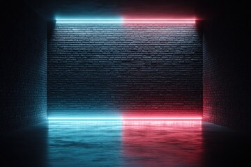 Aufkleber - Contrasting Neon Light Creates Modern Aesthetic Display