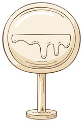 Fototapete - Wooden Signboard Illustration Dripping Liquid Shape Empty Round Symbol Icon