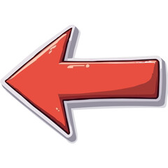 Poster - left arrow sign on flat icon style red