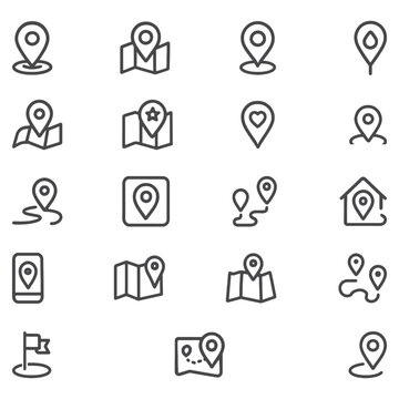 Location & Map Line Icons Pack – Unique GPS, Navigation, and Map Marker Outline Icons