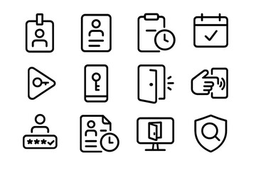 Poster - Minimalist interface icons for access and security features