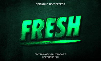 Poster - Fresh editable text effect with green tone for healthy drink and organic branding