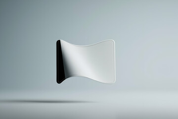 Poster - Abstract Wavy Shape with Shadow Isolated on Clean Background. Mock up promotion information for marketing announcements and details, blank white space