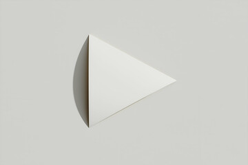 Poster - Triangle Paper Shape on Neutral Background with Soft Shadow Effect. Mock up promotion information for marketing announcements and details, blank white space