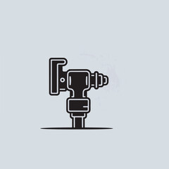 Poster - Modern industrial plumbing device illustration with black line art design for various architectural concepts.