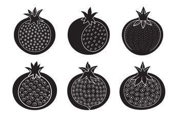 Pomegranate Vector, Pomegranate Icon Set