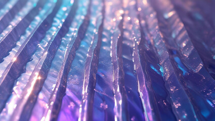 Poster - Abstract blue purple crystal texture background wallpaper design graphic art pattern shiny iridescent surface