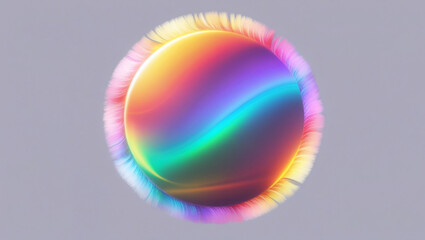 Poster - Abstract rainbow gradient holographic sphere orb ball circle background wallpaper texture design art