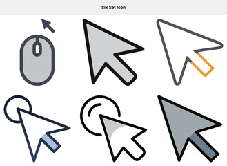 Poster - Six set icon Collection of Six Mouse Cursor and Pointer Icons for User Interface Design