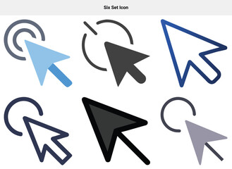 Poster - Collection of Computer Mouse Cursors in Various Styles and Colors Six Set Icon