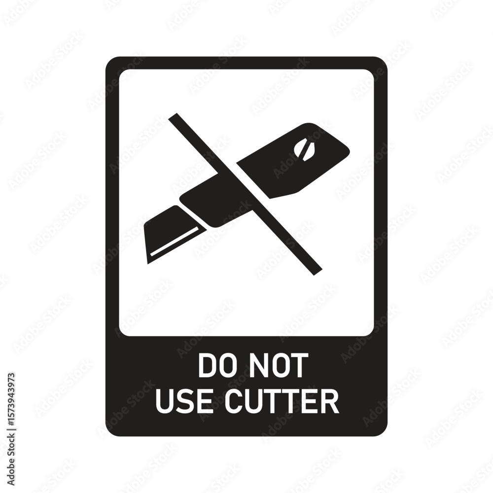 Cutter Warning Label Vettoriale stock di Red and white “DO NOT USE CUTTER” warning label ...