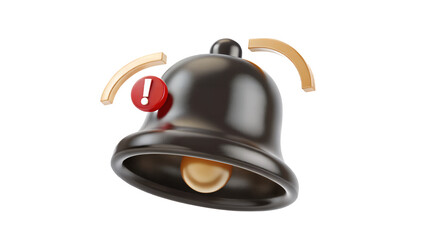 Poster - Illustration of a ringing bell with an exclamation point icon on transparent background