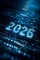 Fototapete - 2026: Digital Year Ahead - Futuristic Concept Art