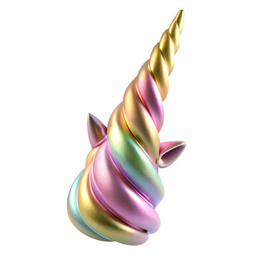 beautiful unicorn horns on white background
