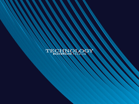 Futuristic abstract technology shining gradient blue light lines on modern line pattern blue background. Vector minimal line background with text for social media covers, headers, etc.