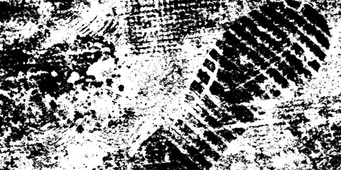 Poster - Muddy footprint trail imprint with uneven tread for distressed background and sporty design