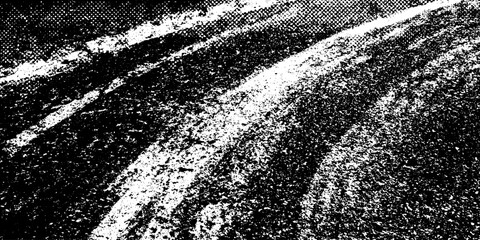 Poster - Distressed asphalt texture with rainbow oil slick grunge overlay for creative design