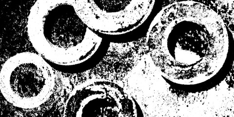 Poster - Abstract oil stain ring marks with drip smears on concrete background for artistic design