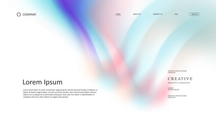 Fototapete - Abstract wave of landing page. fluid gradient website design	