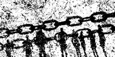 Poster - Rustic chain link shadow on distressed concrete with grunge texture for artistic design