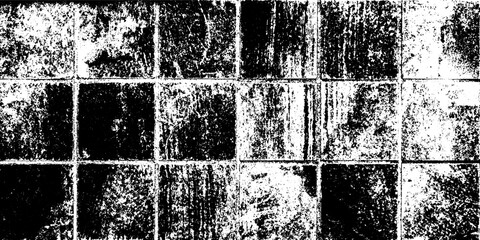 Poster - Grungy tiled bathroom wall with hairline grout and mould textured overlay design
