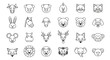 © Basecamp - Collection of Simple Black and White Animal Head Outlines on White Background