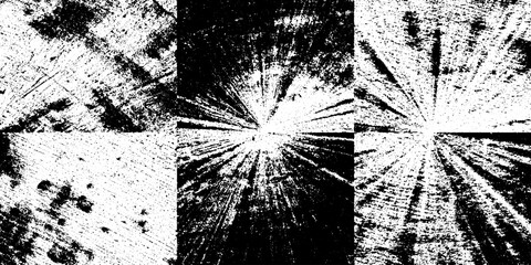 Poster - Vintage halftone burst with concentric dot arrays on grungy background for dynamic effects