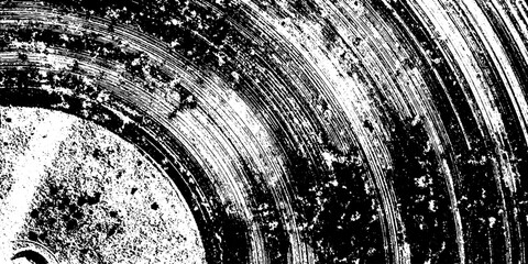 Poster - Vintage vinyl record grooves macro with dust texture for retro design overlay