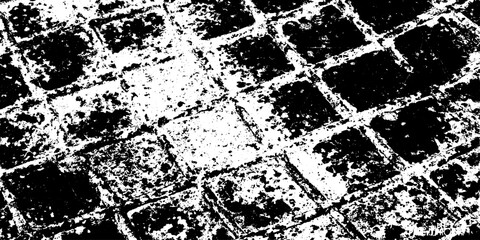 Poster - Weathered iron grate shadow on pavement texture for urban design and overlay effects