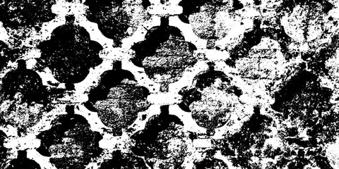 Poster - Distressed wrought iron grill shadow pattern on whitewashed wall overlay