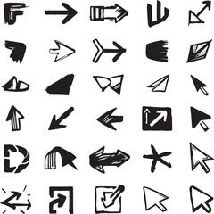 Fototapete - A versatile set of black vector arrow icons for web design elements and business symbols