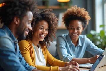 Poster - Diverse Employees Collaborating in an Inclusive Workplace: A Photo Series Highlighting Diversity in Action