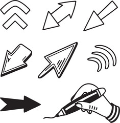 Fototapete - A vector set of black arrow icons for web design elements