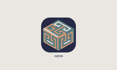 Poster - Geometric Cube Design Illustrates Abstract Art, centered, with a modern and clean mood, showcasing digital design and a creative concept.