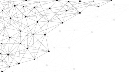 Fototapete - Abstract connecting dots and lines plexus technology network. Digital technology background