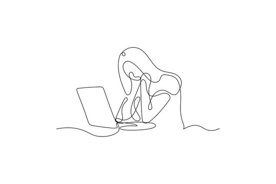 Web
A laptop drawing in one line laptop art and vector illustration design
