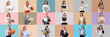 © Pixel-Shot - Collage of different secretaries on color background