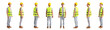 © Pixel-Shot - Set of male worker in vest and hardhat on white background
